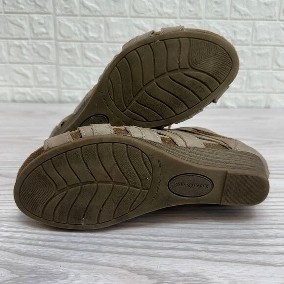 Earth Origins Harley Sandal WMNS 6M Gladiator Wedge Leather Tan Lace Up Open Toe - Picture 7 of 8